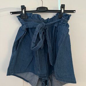 Paper Bag Jean Shorts